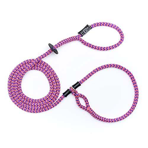 Harness Lead No Pull Dog Harness and Leash Set, Anti Pull Dog Harness for All Breeds and Sizes, One-Piece Cushioned Rope Design Safely Prevents Escaping and Pulling (Small/Medium, Pink/Purple)