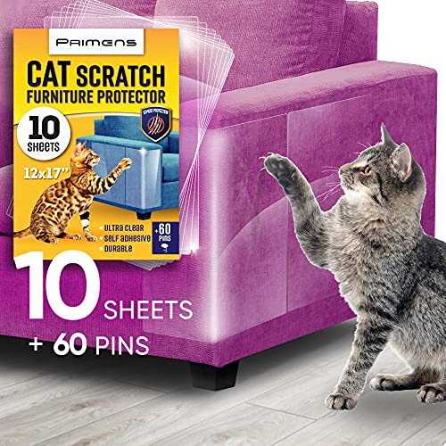 Heavy Duty Cat Scratch Deterrent Furniture Protectors for Sofa, Doors, Clear Couch Protectors from Cats Scratching, Anti Cat Scratch Tape Guards, Cat Couch Corner Protectors, Pet No Scratch Protectors