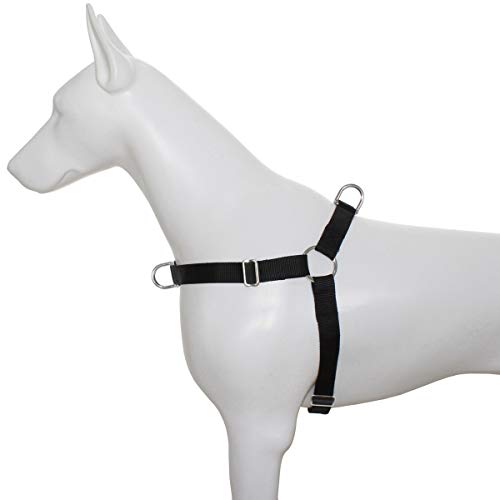 Hiado Dog Harness with Front Clip and Back Clip Easy On Metal Buckle Adjustable for Small Medium Large Dogs No Pull Heavy Duty Black L