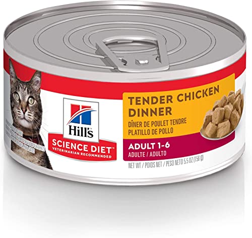 Hill's Science Diet Canned Wet Cat Food, Adult, Tender Chunks & Gravy Recipes, 5.5 oz. Cans, 24-Pack