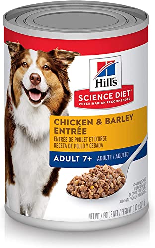 Hill's Science Diet Wet Dog Food, Senior Adult 7+, Chicken & Barley Entrée, 13 oz. Cans, 12-Pack