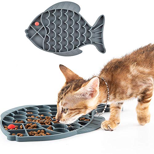 HIYATO Pet Fun Mat Slow Portable Dog Feeder Bowl Lick Mat- Cat Slow Feeder Dog Bowl Non Slip Puzzle Bowl - Anti-Gulping Pet Slower Food Feeding Dishes - Interactive Bloat Stop Pet Bowls