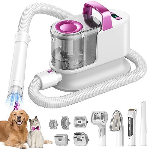 HOMPANY Dog Grooming Kit, 2.5L Dust Cup Dog Vacuum for Shedding Grooming, Dog Hair Vacuum Suction 99%, 11 Pet Grooming Tools Dog Hair Vacuum Groomer for Shedding Dogs Cats, Hair Cleaning