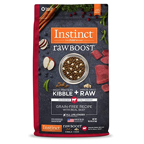 Instinct Raw Boost Grain Free Recipe with Real Beef Natural Dry Dog Food, 10 lb. Bag