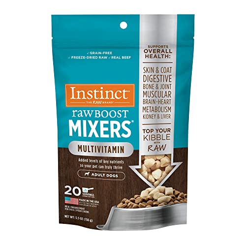 Instinct Raw Boost Mixers Freeze Dried Raw Dog Food Topper, Grain Free Dog Food Topper with Functional Ingredients 5.5 Ounce (Pack of 1)