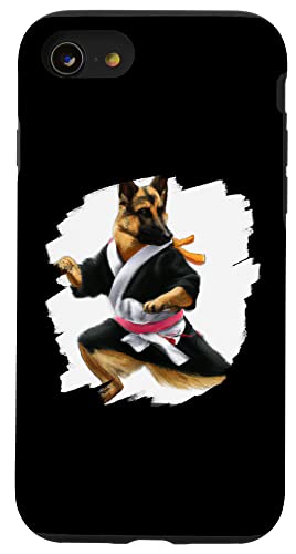 iPhone SE (2020) / 7 / 8 German Shepherd Karate Kick Black Belt Martial Arts Dog Case