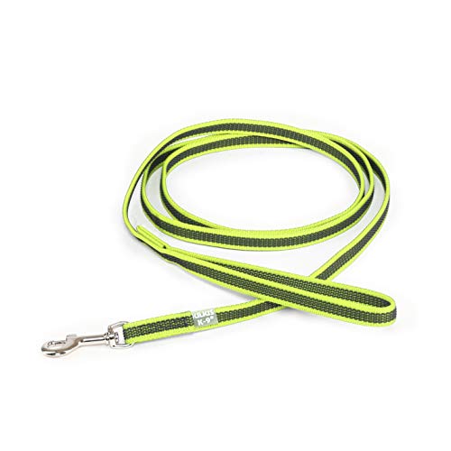 Julius-K9 Color & Gray Super-Grip Leash with Handle, 14 mm x 2 m, Neon-Gray, 87 g