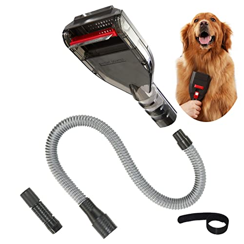 Kodahome Dog Brush Vacuum Attachment for Shedding Grooming, Pet Hair Groom Tool Kit for Most Vacuums, Deshedding Groomer as Dog Cat Fur Remover, Extension Hose with Adapters (Universal Series)