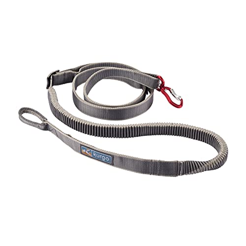 Kurgo Long Hauler Towline, Joring Dog Leash, Canicross Lead, Internal Bungee, Ideal for Skijoring and Bikejoring, Adjustable 76”-132”, Dark Charcoal