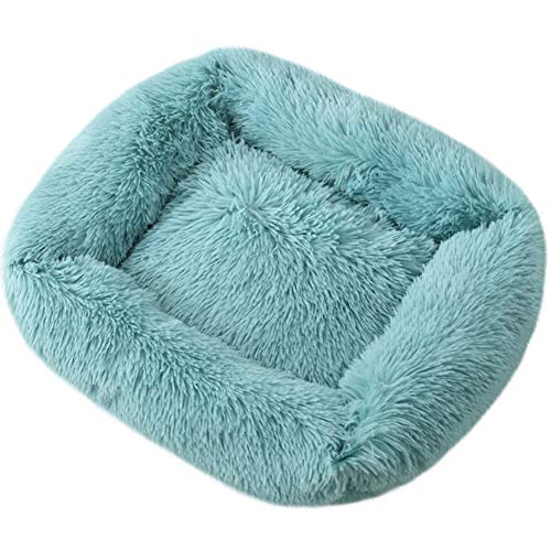 La La Pet® Donut Dog Cat Bed Cozy Cave Pet Bed Burrow Dog Bed Calming Cuddler Self-Warming Pet Bed Soft Plush Pet Cushion Improved Sleep for Cats Small Medium Dogs Blue XS