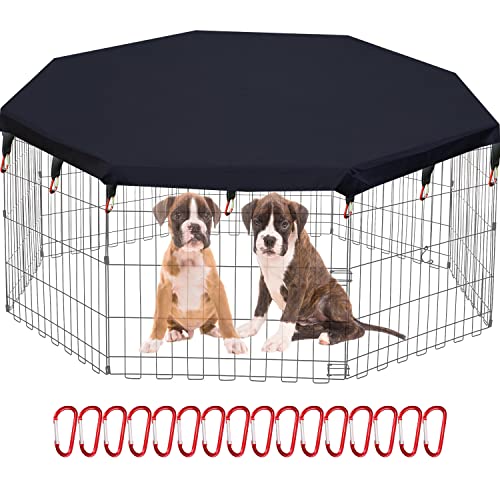 LAOZZ Dog Playpen Cover Sun/Rain Proof Top Cover,Provide Shade and Security for Indoor and Outdoor Dog Pen,Dog Pen Cover Fits All 24" Wide 8 Panels Pet Exercise Pen (Playpen Not Included!!!)