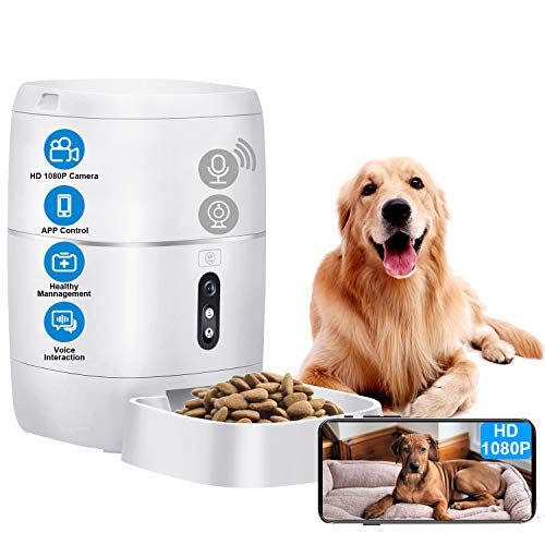 LeeKooLuu Automatic Dog Feeder 2.4G WiFi Cat Dry Food Dispenser HD 1080P Video Camera Timer Bowl Smart Pet Feeder APP Control Q01