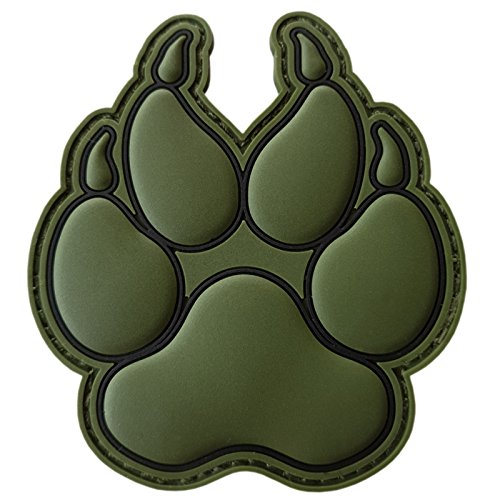 LEGEEON Olive Drab OD K-9 Paw K9 Handler Dogs of War Morale Army Gear PVC Touch Fastener Patch