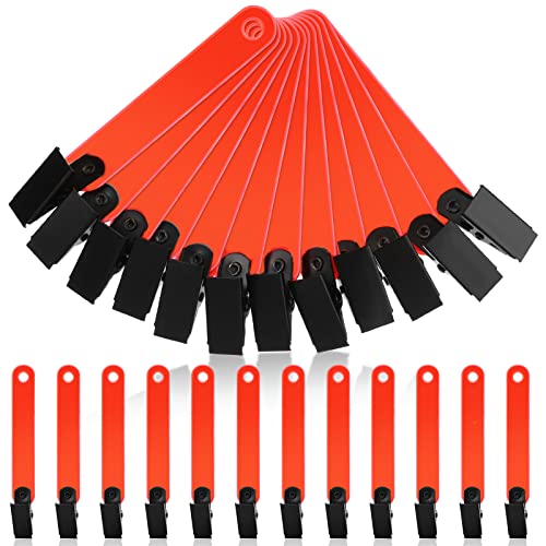 Leitee Trail Markers Reflective Tree Tacks Hunting Reflector Tacks Trail Marking Ribbon with Clips for Hiking Hunting Outdoor (Fluorescent Orange,36 Pcs)