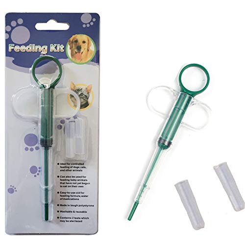 LIYU Dogs and Cats Medicine Feeder (2 Pack) Pet is Given Medicines Medical Feeding Tool Silicone Syringes Super Durable and Reusable Extremely Convenient - Green