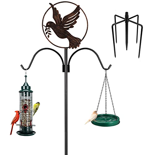 Lupfung Premium Bird Feeding Station, Bird Feeder Pole Multi Bird Feeder Hanging Kit Stand for Outside Attracting Wild Birds, Improved 5-Prong Base Design (Pigeon)