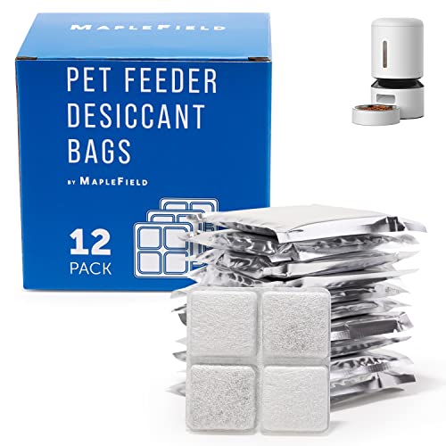 Maplefield [12 pack] Pet Feeder Desiccant Bags For Petlibro Automatic Pet Feeders - Pet Food Storage - Keeps Dog & Cat Food Dry and Removes Moisture