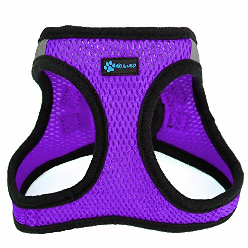 Max and Neo Nanu Small Dog Reflective Dog Harness - We Donate a Harness to a Dog Rescue for Every Harness Sold (Small, Purple)