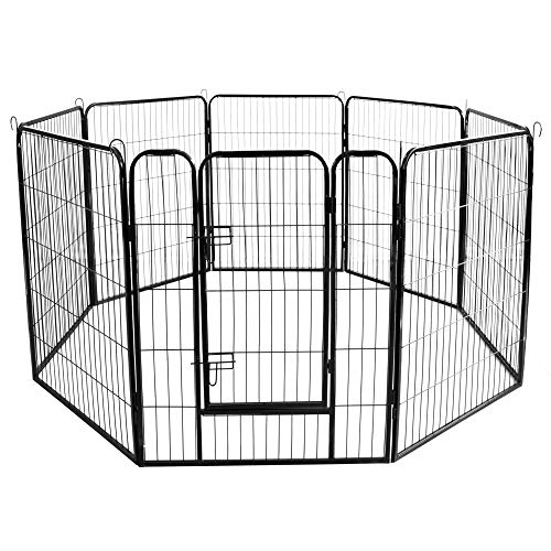 Meihua Dog Playpen 8 Panels 40" Height, Pet Pen Dog Kennel Fence Outdoor Indoor Play Yard Puppy Exercise (8 Panel 40 inch)