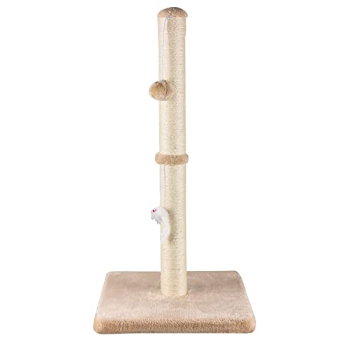 MeowHomm 32'' Tall Cat Scratching Post Cat Scratcher with Hanging Ball, Durable Cat Scratching Post for Indoor with Sisal Rope