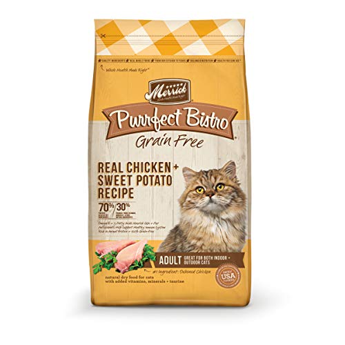 Merrick Purrfect Bistro Grain Free Cat Food, Real Chicken and Sweet Potato Dry Cat Food Recipe - 12 lb. Bag