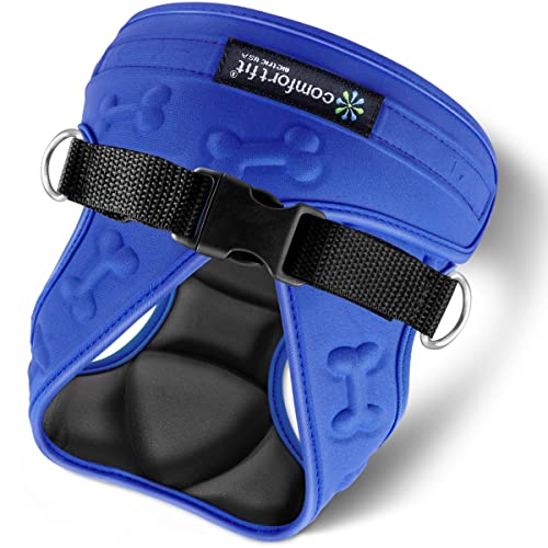 Metric USA Comfort Fit Step in Dog Harness Easy to Put on Adjustable Puppy Harness Padded Soft Vest Harness for Small and Medium Dogs Under 30 lbs, Blue, S, Chest 13-17”