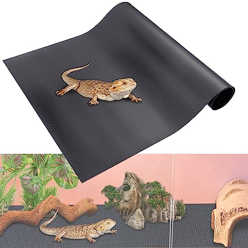 MEWTOGO Reptile Carpet, Bearded Dragon Tank Accessories, Reptile Terrarium Carpet Substrate, Non-Adhesive Durable Reptile Mat for Leopard Gecko Lizard Snake Tortoise, 17'' x 39''