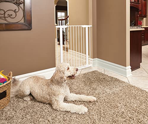 MidWest Homes for Pets 39' High Walk-thru Steel Pet Gate, 29' - 38' Wide in Soft White