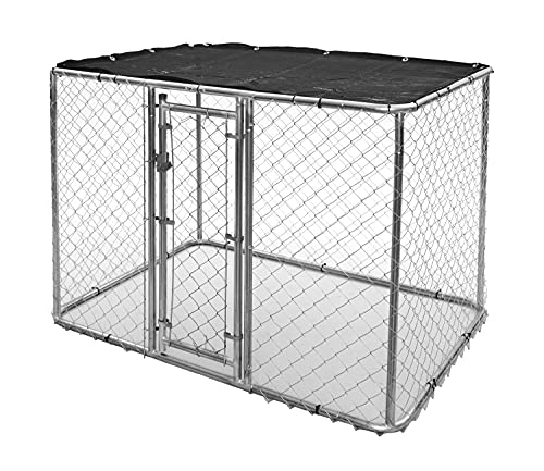 MidWest Homes For Pets Chain Link Portable Kennel with a Sunscreen, 6 by 4 by 4-Feet