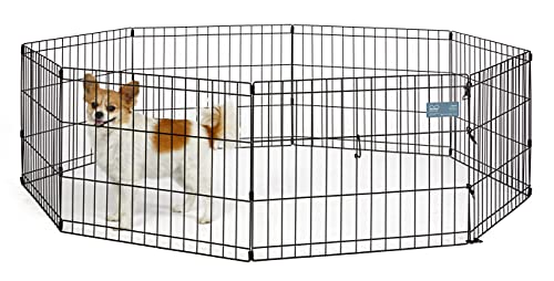 MidWest Homes for Pets Dog Exercise Pen & Playpen, 18-Inch, No Door, Black