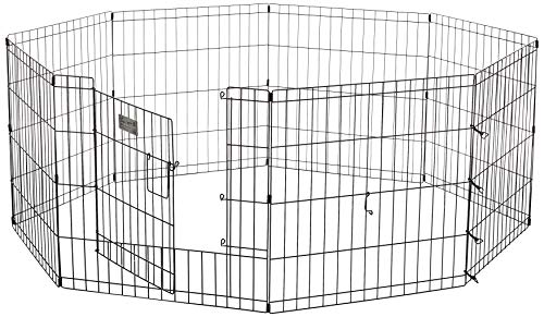 MidWest Homes for Pets Exercise Pen for Pets with Full Max Lock Door, 24-Inch, Black
