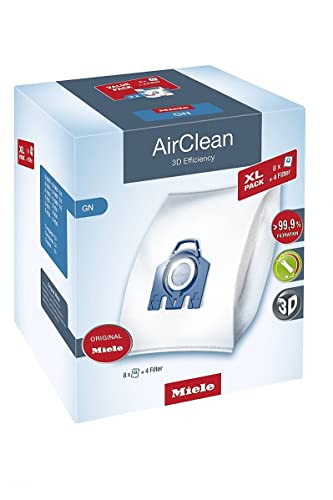 Miele AirClean XL Pack 3D GN Vacuum Cleaner Bags, Pack of 8