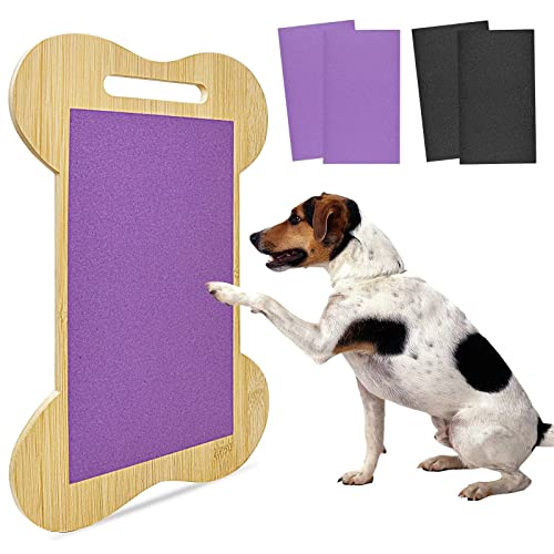 Mofuiry Dog Scratch Pad, Fear Free Dog Nail Scratch Board with 4 Replacement Two Grit Sandpaper Dog Nail Scratchpad Dogs Scratching Board Dog Nail File Board for Large & Small Dogs