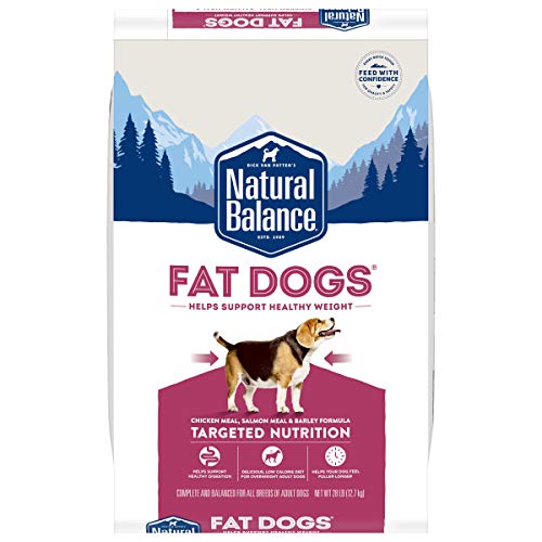 Natural Balance Fat Dogs Low Calorie Chicken Meal Salmon Meal, Garbanzo Beans, Peas & Oatmeal Adult Low-Calorie Dry Dog Food for Overweight Dogs