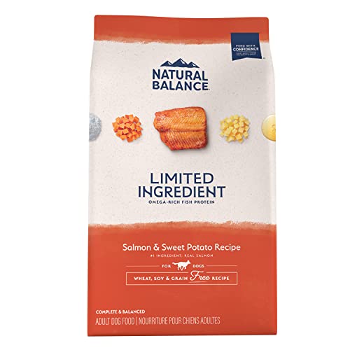 Natural Balance Limited Ingredient Adult Grain-Free Dry Dog Food, Salmon & Sweet Potato Recipe, 4 Pound (Pack of 1)