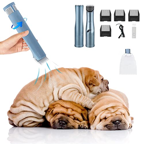 Naviocean Pet Shaving Kits & Pet Grooming Trimmer Vacuumable with Collection Bin, Suction 99% Pet Hair for Cats Dogs and Other Animals