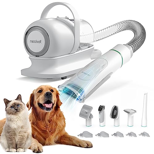 Neakasa by neabot P1 Pro Pet Grooming Kit & Vacuum Suction 99% Pet Hair, Professional Grooming Clippers with 5 Proven Grooming Tools for Dogs Cats and Other Animals(Renamed to Neakasa)