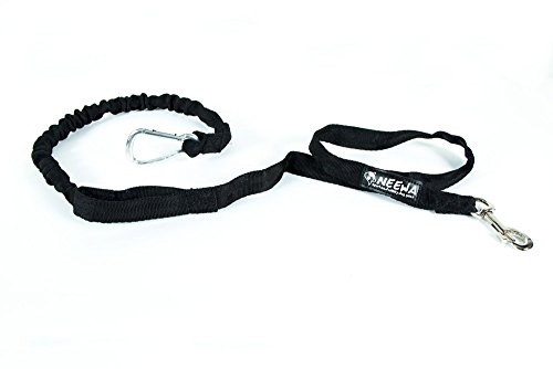 Neewa Tug Line with Bungee, to Run with Your Dog, Canicross, Bikejoring, Skijoring, Hands Free Dog Leash, Dog Joring, Tow Line (1.5-2.0m (5-6.5ft), Black)