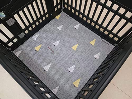 New Upgrade Dog Playpen Mat Crate Mat Puppy Pads,Leak-Proof Dog Crate Pad,Anti-Slip Bottom[PLAYPEN NOT Included !!!] Reusable Whelping Playpen Crate Reusable Washable Pet Mattress Pad Pet Training Pad