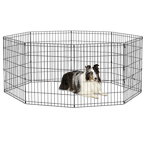 New World Pet Products 30" Foldable Black Metal Dog Exercise Pen No Door