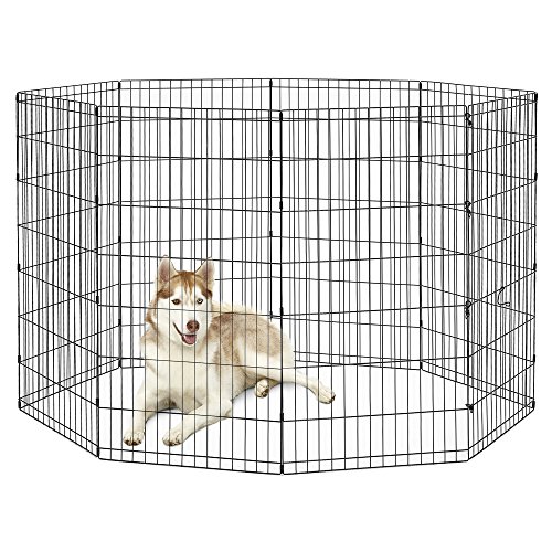 New World Pet Products 48' Foldable Black Metal Dog Exercise Pen No Door