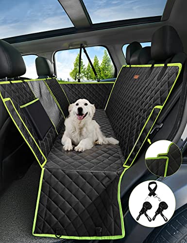 nzonpet 4-in-1 Dog Car Seat Cover, 100% Waterproof Scratchproof Dog Hammock with Big Mesh Window, Durable Nonslip Dog Seat Cover, Pets Dog Back Seat Cover Protector for Cars Trucks SUVs