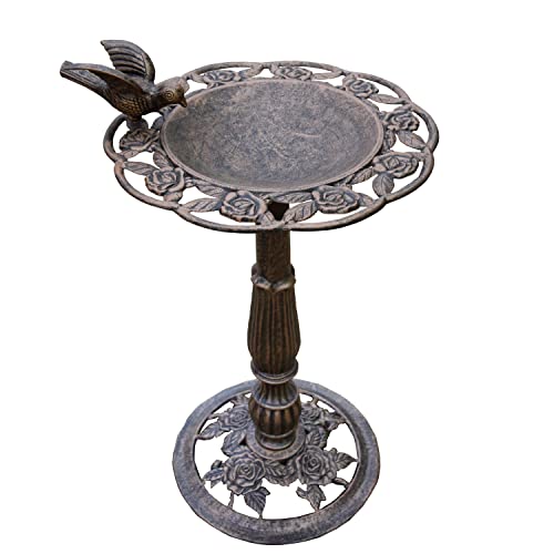 Oakland Living Rose Bird Bath, Antique Bronze