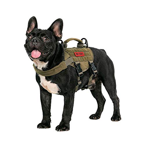 OneTigris Tactical Dog Harness,Puppy Harness with Handle, Military Vest for Small Dogs Outdoor Easy Control Training Walking