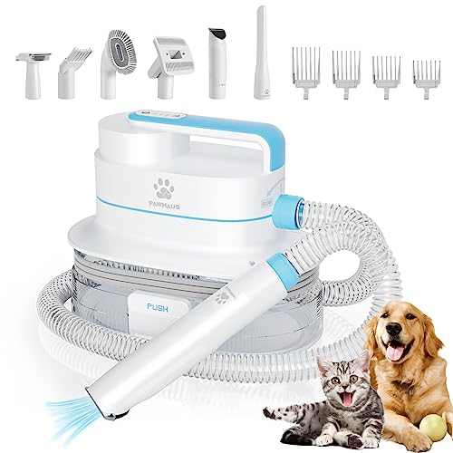 PAWHAUS Dog Grooming Kit & Vacuum & Blow, Suction 99% Pet Hair Remover Upgraded 6 in 1 Pet Grooming Tools 4L Large Capacity Dust Cup, Dog Clippers Trimmer Dog Grooming Brush Vacuum for Shedding Cats