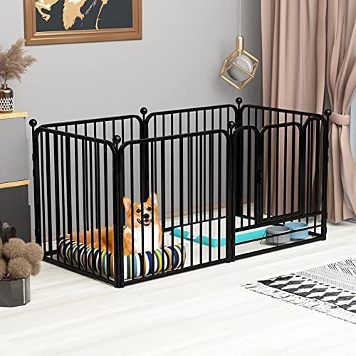 PEIPOOS Dog Panel Pet Playpen Pen Bunny Fence Indoor Outdoor Fence Playpen Heavy Duty Exercise Pen Dog Crate Cage Kennel