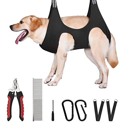 PESTON Pet Grooming Hammock for Dogs & Cat, Dog Grooming Harness, Nail Clippers, Nail Trimmers, Scissors with Dog Sling for Nail Clipping Grooming Trimming