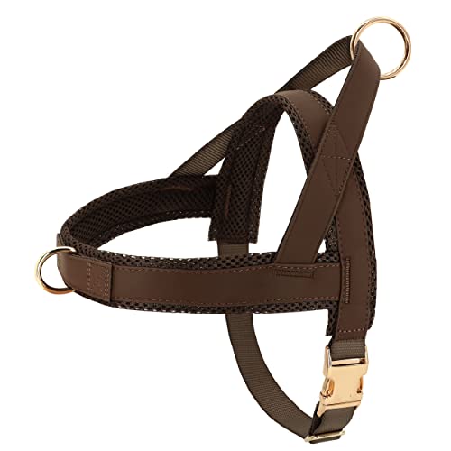 PET ARTIST Dog Harness for Medium Large Dogs,No Pull Dog Harness,Easy to Clean Walk,Durable Quick Fit Dog Vest Harness, Brown M