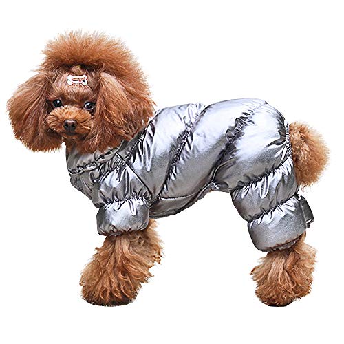 PET ARTIST Winter Puppy Dog Coats for Small Dogs,Cute Warm Fleece Padded Pet Clothes Apparel Clothing for Chihuahua Poodles French Bulldog Pomeranian Silver Chest:18