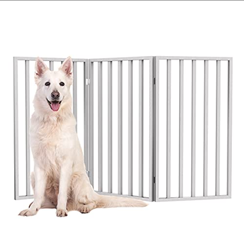 Pet Gate Collection – Dog Gate for Doorways, Stairs or House – Freestanding, Folding, Accordion Style, Wooden Indoor Dog Fence by Petmaker